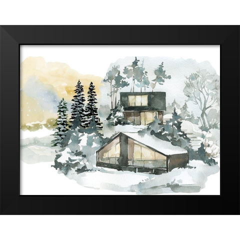 Hidden Cabin 2 Black Modern Wood Framed Art Print by Keith, Jesse