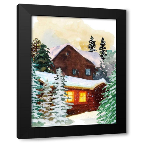 Secret Cabin Black Modern Wood Framed Art Print by Keith, Jesse