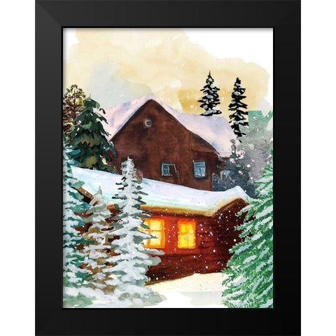Secret Cabin Black Modern Wood Framed Art Print by Keith, Jesse