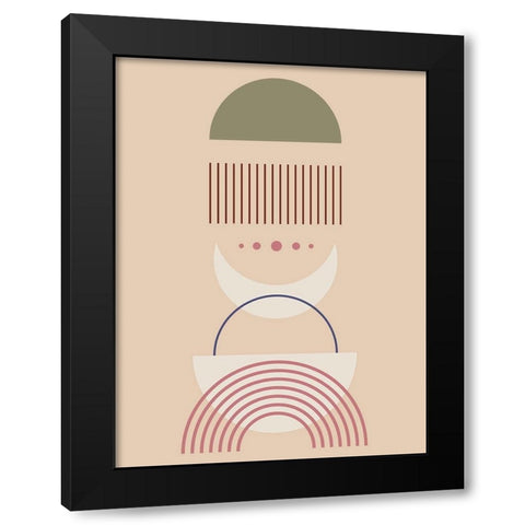 Abstract Moons Black Modern Wood Framed Art Print by Keith, Jesse