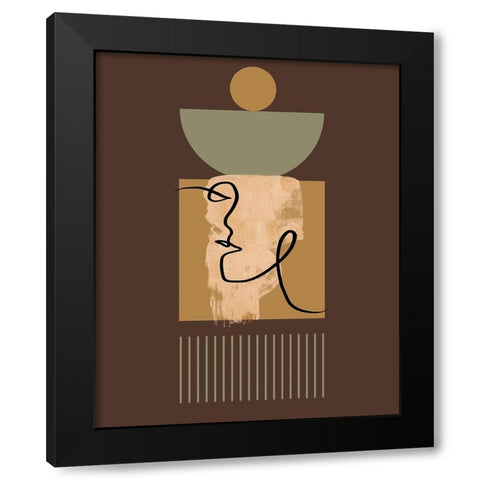 Abstract Taupe Black Modern Wood Framed Art Print with Double Matting by Keith, Jesse