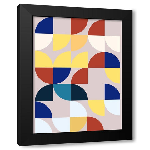 Vertigo Circles Black Modern Wood Framed Art Print by Keith, Jesse