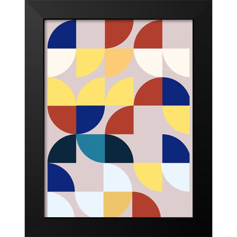 Vertigo Circles Black Modern Wood Framed Art Print by Keith, Jesse