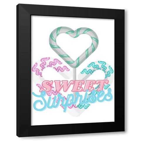 Sweet Surprises Black Modern Wood Framed Art Print by Keith, Jesse