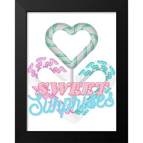 Sweet Surprises Black Modern Wood Framed Art Print by Keith, Jesse