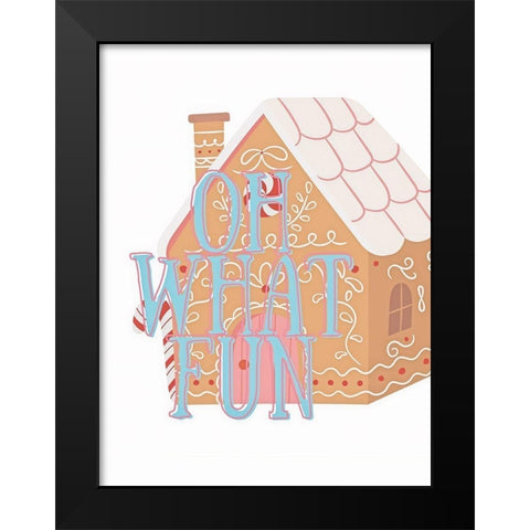 What Fun House Black Modern Wood Framed Art Print by Keith, Jesse