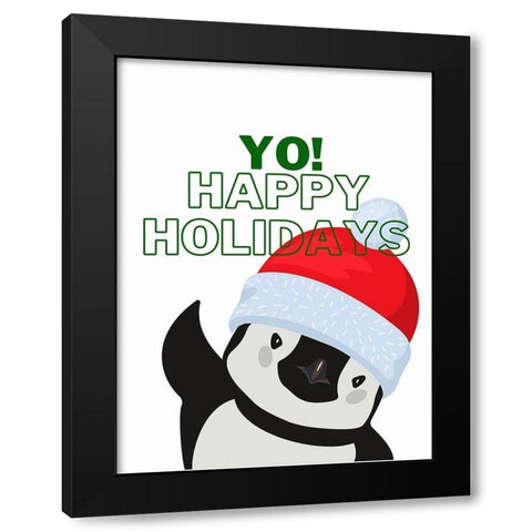 YO Black Modern Wood Framed Art Print by Keith, Jesse