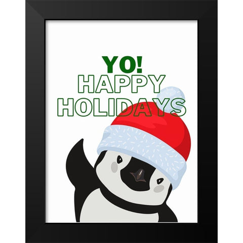 YO Black Modern Wood Framed Art Print by Keith, Jesse