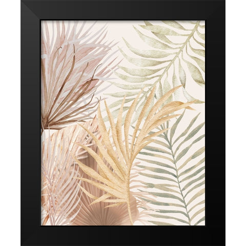 Soft Palms Black Modern Wood Framed Art Print by Keith, Jesse
