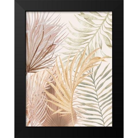 Soft Palms 2 Black Modern Wood Framed Art Print by Keith, Jesse