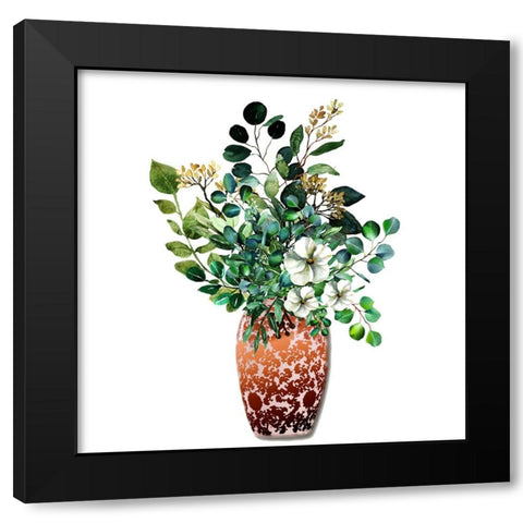Orange Paisley 2 Black Modern Wood Framed Art Print by Keith, Jesse