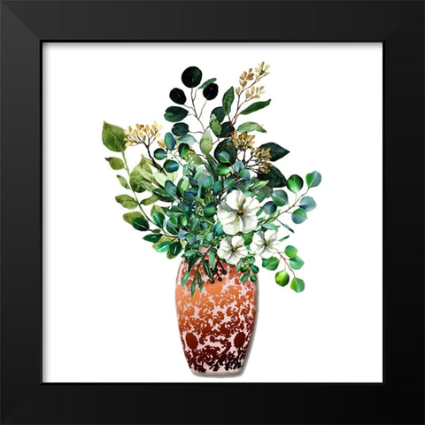 Orange Paisley 2 Black Modern Wood Framed Art Print by Keith, Jesse