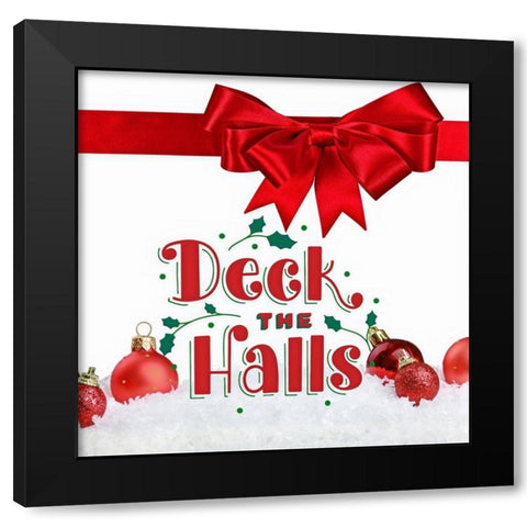 Deck The Halls Black Modern Wood Framed Art Print by Keith, Jesse