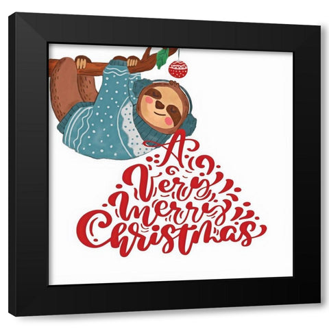 Sloth Black Modern Wood Framed Art Print by Keith, Jesse