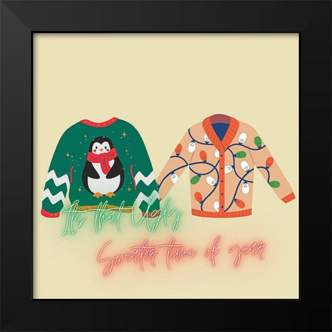 Sweater Weather Black Modern Wood Framed Art Print by Keith, Jesse