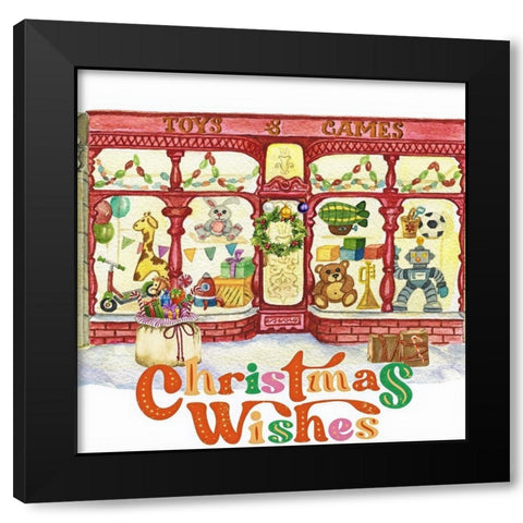 Christmas Wishes Black Modern Wood Framed Art Print with Double Matting by Keith, Jesse