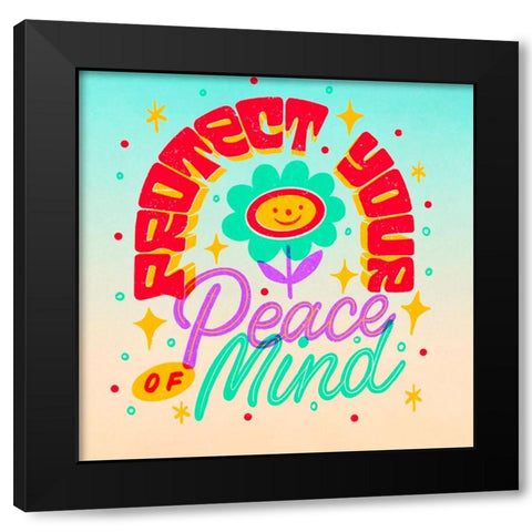 Peace Of Mind 1 Black Modern Wood Framed Art Print with Double Matting by Keith, Jesse