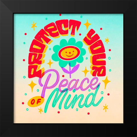 Peace Of Mind 1 Black Modern Wood Framed Art Print by Keith, Jesse