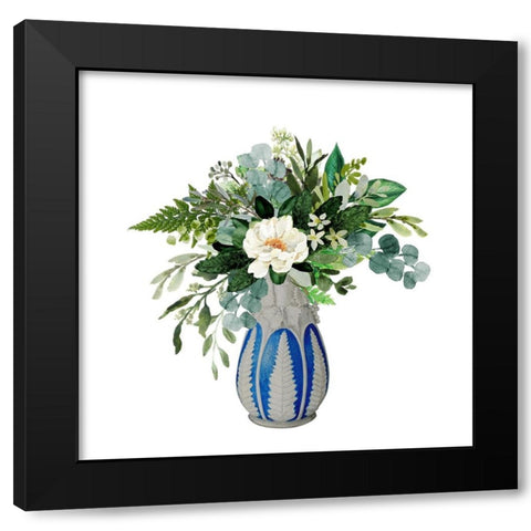 Magnolia And True Black Modern Wood Framed Art Print with Double Matting by Keith, Jesse
