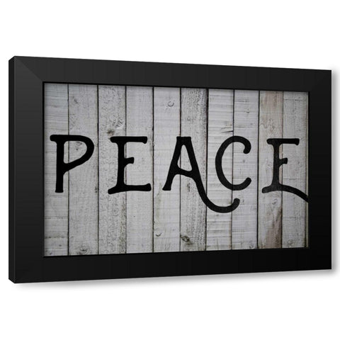 Peace Black Modern Wood Framed Art Print by Matic,Jelena