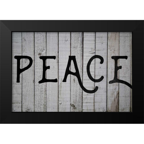 Peace Black Modern Wood Framed Art Print by Matic,Jelena