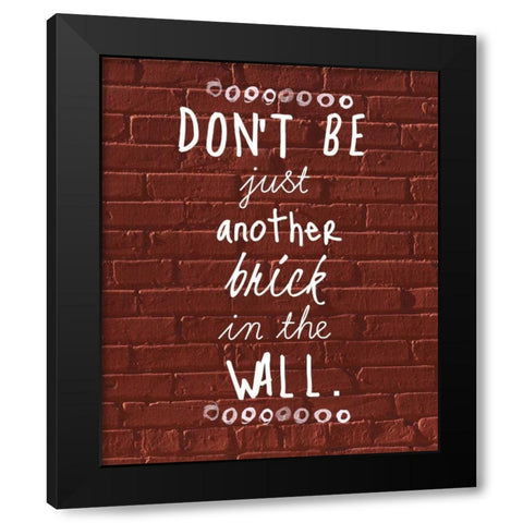Brick In The Wall Black Modern Wood Framed Art Print with Double Matting by Matic,Jelena