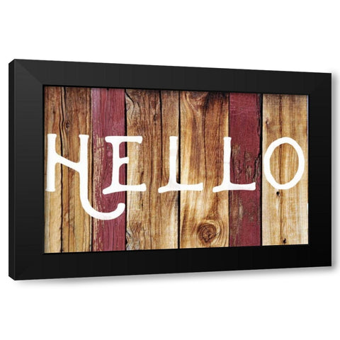 Hello Black Modern Wood Framed Art Print by Matic,Jelena