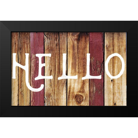 Hello Black Modern Wood Framed Art Print by Matic,Jelena