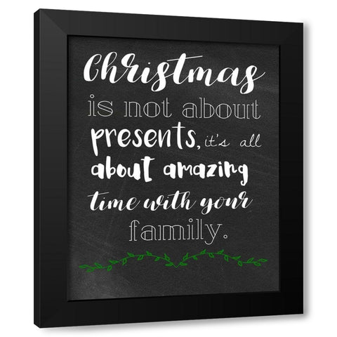 Worded Holiday Black Modern Wood Framed Art Print by Matic, Jelena