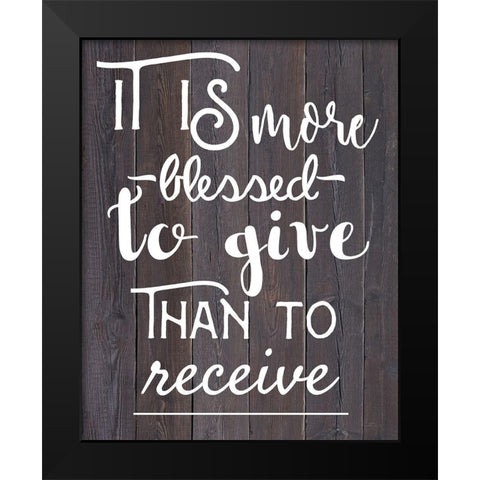 To Give Black Modern Wood Framed Art Print by Matic, Jelena
