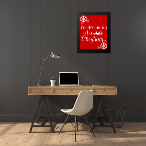 Christmas In Red Black Modern Wood Framed Art Print by Matic, Jelena