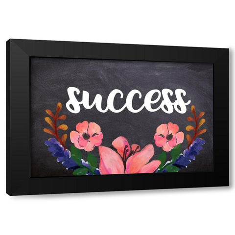 Success Flower Chalkboard Black Modern Wood Framed Art Print with Double Matting by Matic, Jelena