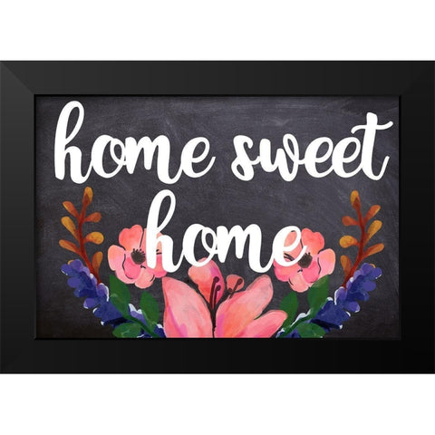 Home Sweet Home Black Modern Wood Framed Art Print by Matic, Jelena