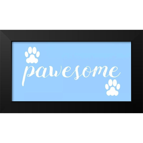 Pawesome Paws Black Modern Wood Framed Art Print by Matic,Jelena