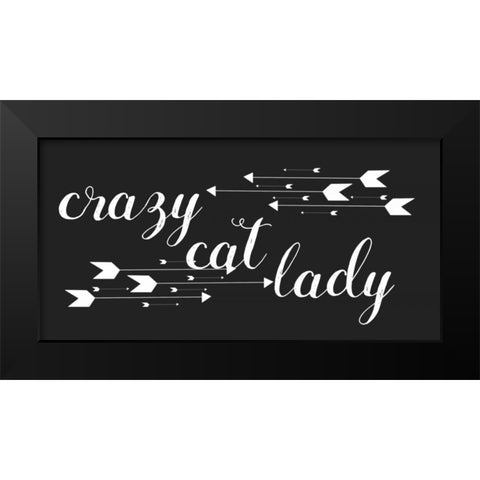 Cat Lady Arrows Black Modern Wood Framed Art Print by Matic,Jelena