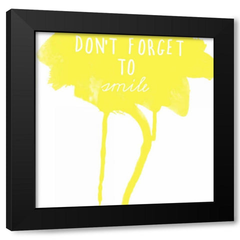 Yellow Smile Black Modern Wood Framed Art Print by Matic, Jelena