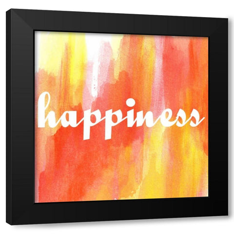 Warm Happiness Black Modern Wood Framed Art Print with Double Matting by Matic, Jelena
