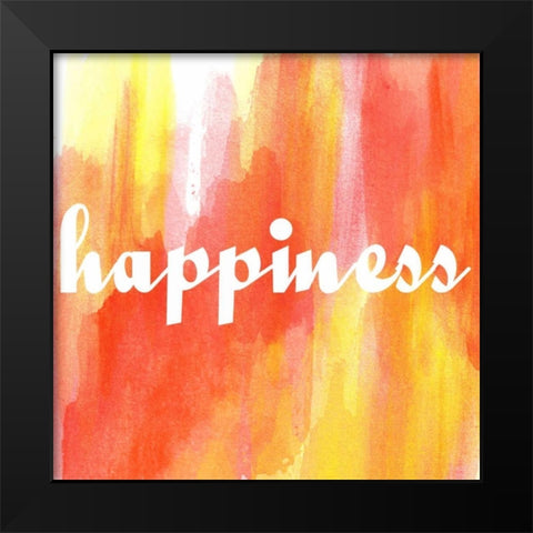 Warm Happiness Black Modern Wood Framed Art Print by Matic, Jelena