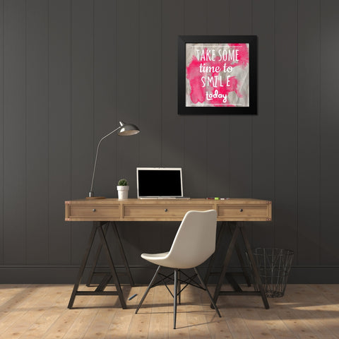 Take Some Time Black Modern Wood Framed Art Print by Matic, Jelena