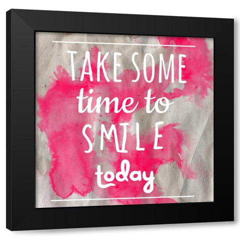 Take Some Time Black Modern Wood Framed Art Print by Matic, Jelena