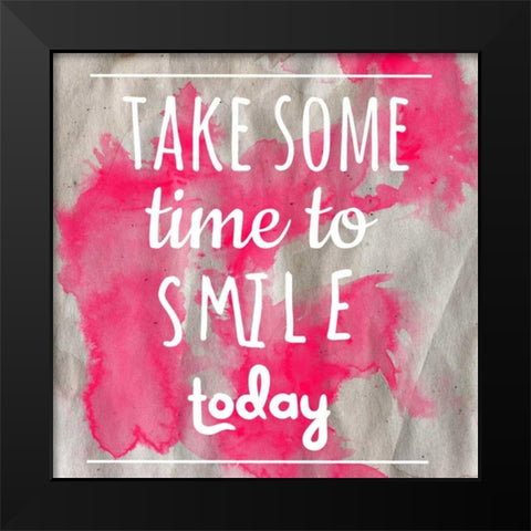 Take Some Time Black Modern Wood Framed Art Print by Matic, Jelena