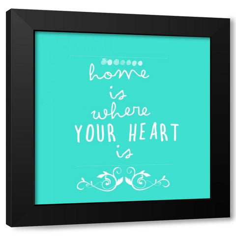 Where Your Heart Is Black Modern Wood Framed Art Print with Double Matting by Matic, Jelena