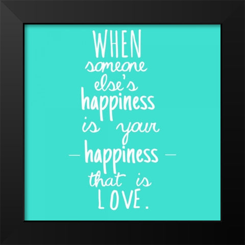 Happiness And Love Black Modern Wood Framed Art Print by Matic, Jelena