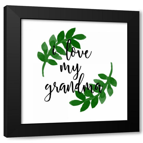 Grandma Love Black Modern Wood Framed Art Print with Double Matting by Matic, Jelena