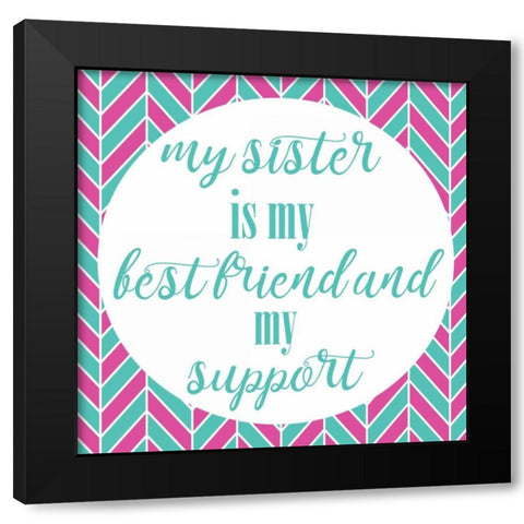 Sister Besties Black Modern Wood Framed Art Print by Matic, Jelena