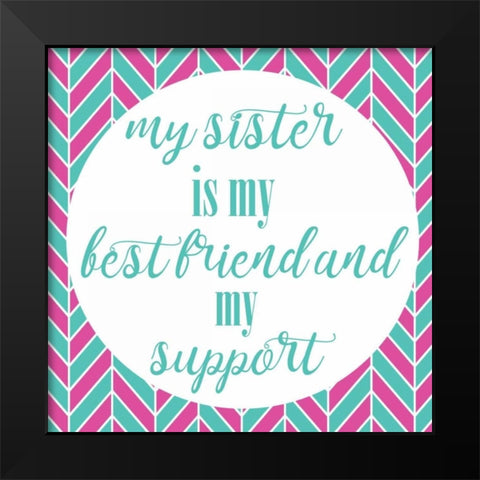 Sister Besties Black Modern Wood Framed Art Print by Matic, Jelena