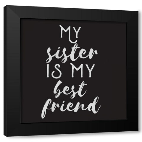 Sisterly Friends Black Modern Wood Framed Art Print with Double Matting by Matic, Jelena