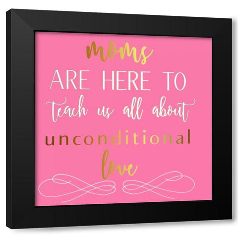 Mothers Love Black Modern Wood Framed Art Print by Matic, Jelena