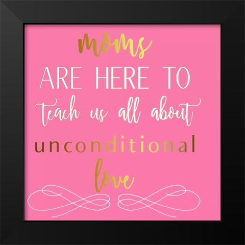 Mothers Love Black Modern Wood Framed Art Print by Matic, Jelena