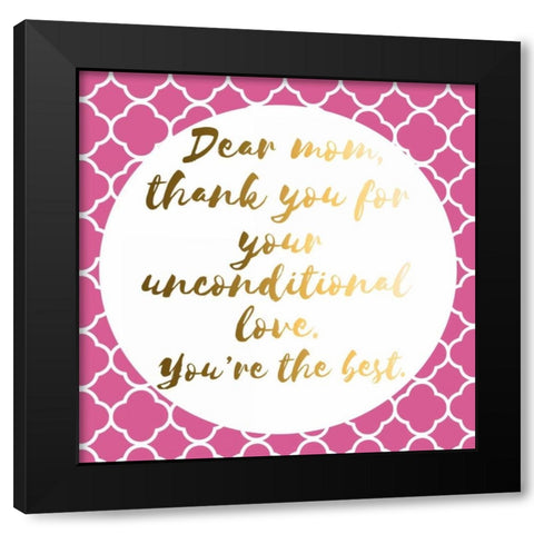 Thank You Mom Black Modern Wood Framed Art Print with Double Matting by Matic, Jelena